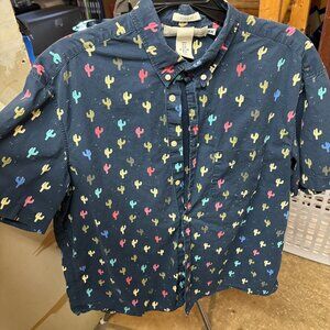 Cactus Print Button Down Shirt